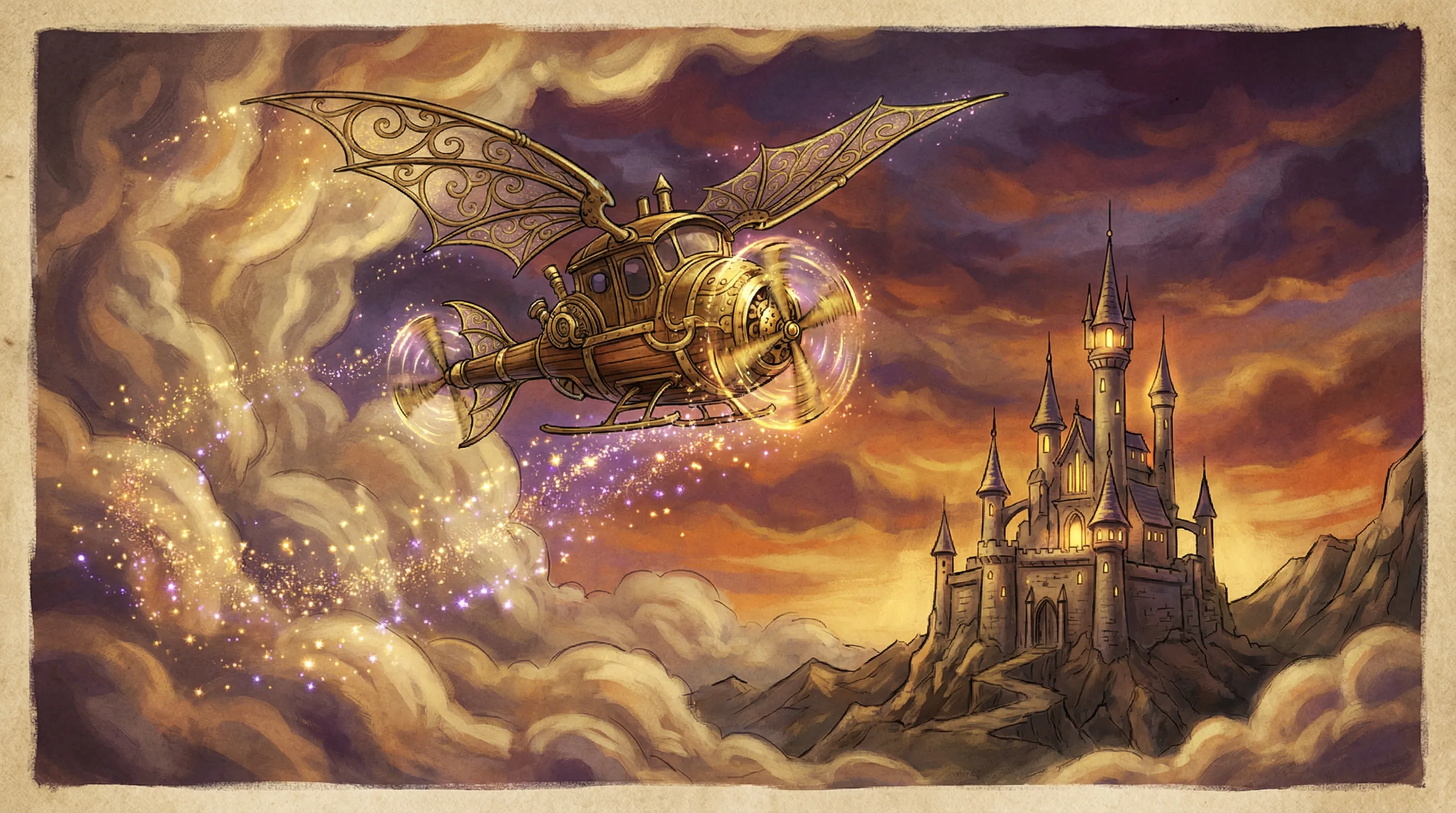 Avião mágico voando nas nuvens encantadas do Segurobet